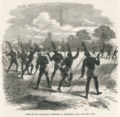Sports of the Australian Aborigines at Kennington Oval by English School