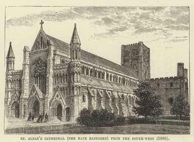 St Albans Cathedral, The Nave Restored, from the South-West, 1885 by English School