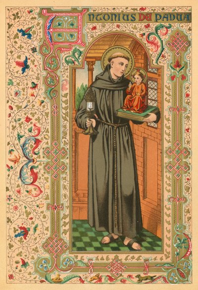 St Anthony of Padua by English School