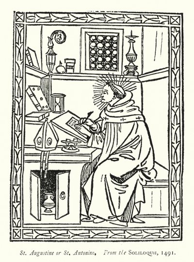 St Augustine or St Antonino, From the Soliloquii by English School