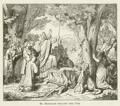 St. Boniface Felling the Oak by English School