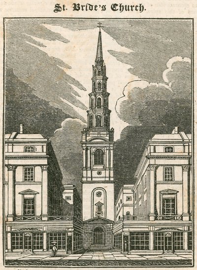 St Brides Church, Fleet Street, London by English School
