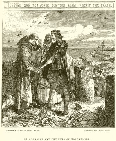 St. Cuthbert and the King of Northumbria by English School