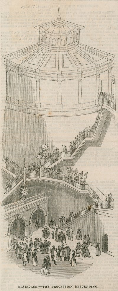 Staircase Down Which the Procession Descended by English School