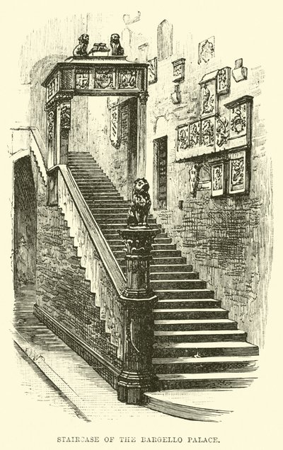Staircase of the Bargello Palace by English School
