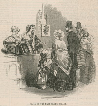 Stall at the Free-Trade Bazaar at Covent Garden, London by English School