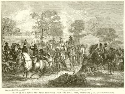 Start of the Burke and Wills Expedition from the Royal Park, Melbourne by English School
