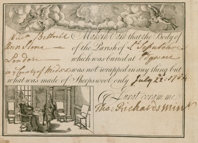 Statement that Ann Slone was buried in sheep