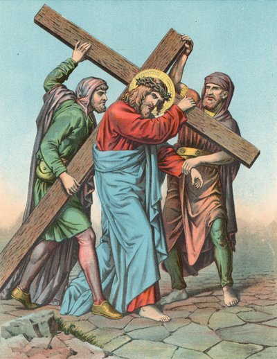 Station V Christ Assisted by Simon the Cyrenean to Carry the Cross by English School