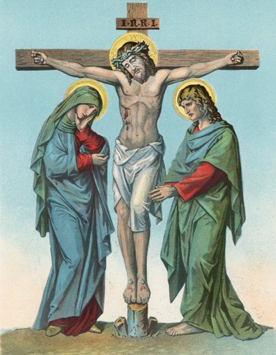 Station XII Christ is Exalted on the Cross and Dies by English School