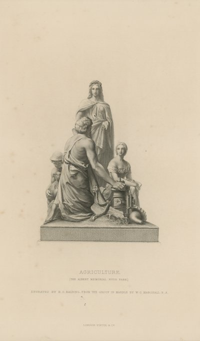 Statue Depicting Agriculture which Adorns the Albert Memorial by English School