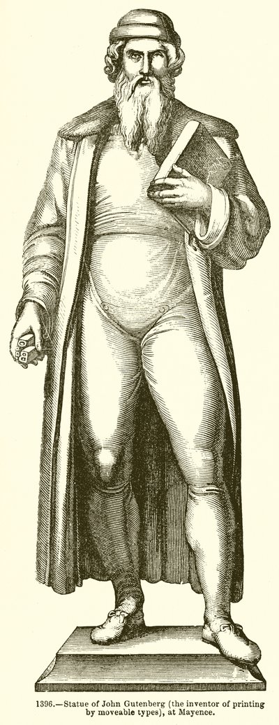 Statue of John Gutenberg by English School