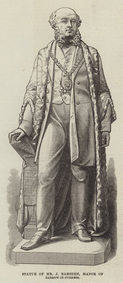 Statue of Mr J Ramsden, Mayor of Barrow-in-Furness by English School