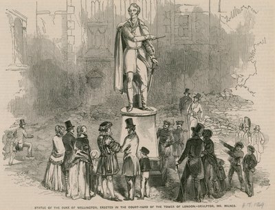 Statue of the Duke of Wellington, erected in the courtyard of the Tower of London by English School