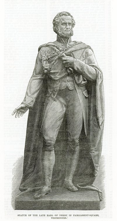 Statue of the Late Earl of Derby in Parliament Square, Westminster by English School