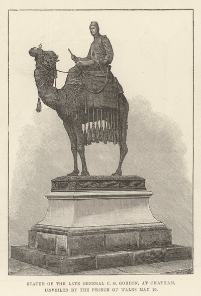 Statue of the late General C G Gordon, at Chatham, unveiled by the Prince of Wales by English School