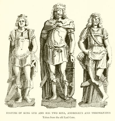 Statues of King Lud and his Two Sons, Androgeus and Theomantius by English School