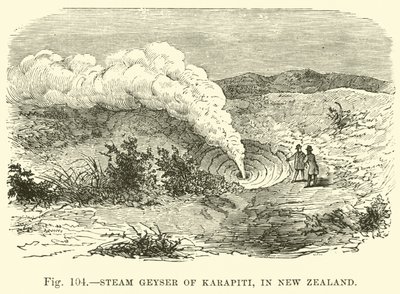 Steam Geyser of Karapiti, in New Zealand by English School
