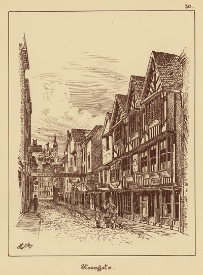 Stonegate, Half-Timbered Houses by English School