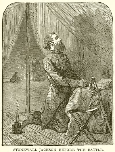 Stonewall Jackson before the Battle by English School