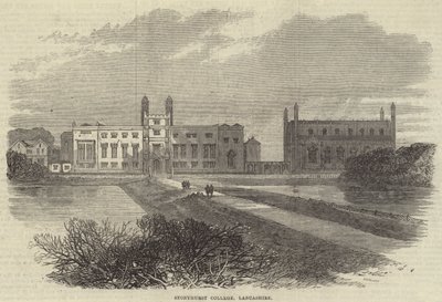 Stonyhurst College, Lancashire (engraving) by English School