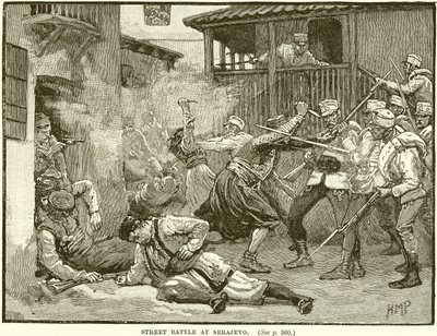 Street Battle at Sarajevo by English School