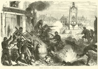Street Fighting at Chateaudun, October 1870 by English School
