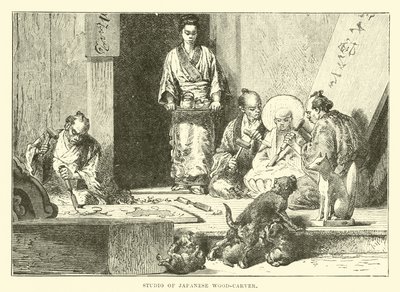 Studio of Japanese wood-carver by English School