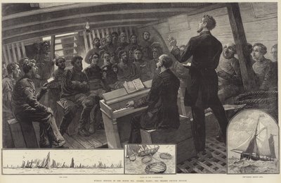 Sunday Service in the North Sea Fishing Fleet, the Thames Church Mission by English School