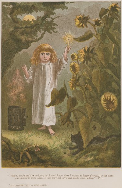 Sunflowers and a Rushlight by English School