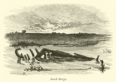 Sunk Barge by English School