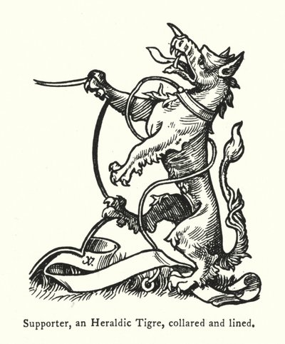 Supporter, an Heraldic Tigre, collared and lined by English School