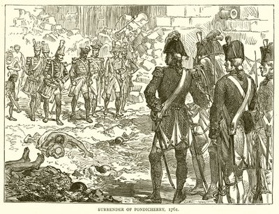 Surrender of Pondicherry, 1761 by English School