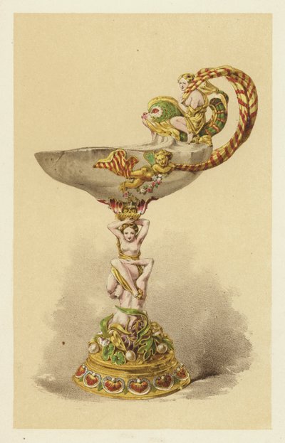 Tazza in Oriental Onyx, mounted in Enamelled Gold by English School