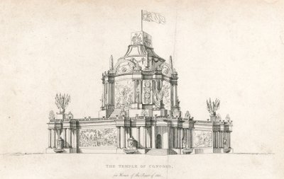Temple of Concord for the Peace of 1814 by English School