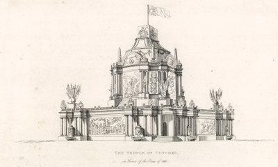 Temple of Concord to celebrate the Peace of 1814 by English School