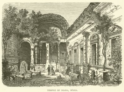 Temple of Diana, Nimes by English School