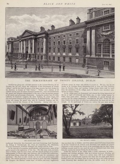 Tercentenary of Trinity College, Dublin, Ireland by English School