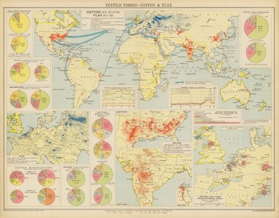 Textile Fibres, Cotton and Flax by English School