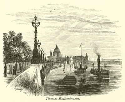 Thames Embankment by English School
