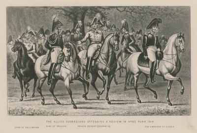 The Allied Sovereigns attending a review in Hyde Park, 1814 by English School