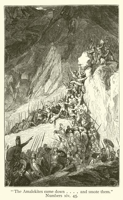 "The Amalekites came down...and smote them", Numbers, xiv, 45 by English School