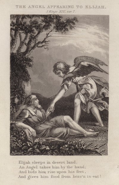 The Angel Appearing to Elijah by English School