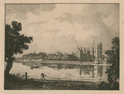 The Archiepiscopal Palace of Lambeth (from a Picture by Marlow) by English School