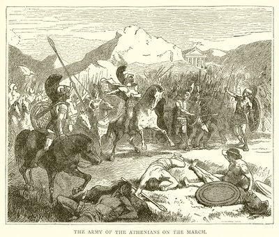 The Army of the Athenians on the March by English School
