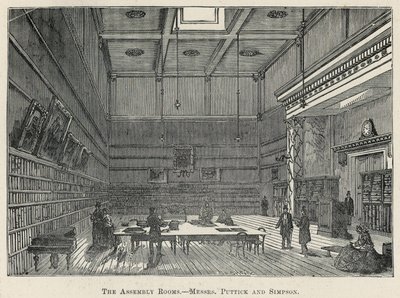 The Assembly Rooms of Messrs Puttick and Simpson by English School