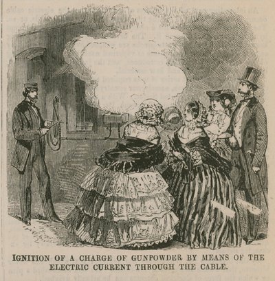 The Atlantic Cable; Ignition of a Charge of Gunpowder by English School