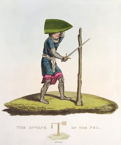 The Attack of the Pel, 1300, engraved by W. Maddocks, from Ancient Armour by Samuel Rush Meyrick, 1824 by English School