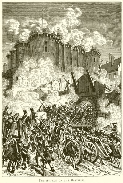 The Attack on the Bastille by English School
