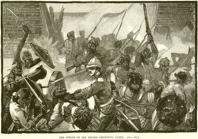 The Attack on the British Residency, Cabul by English School